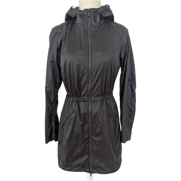 The North Face Women's S Black Windbreaker Mid Length Jacket Hooded Dual Zippers - Picture 1 of 10